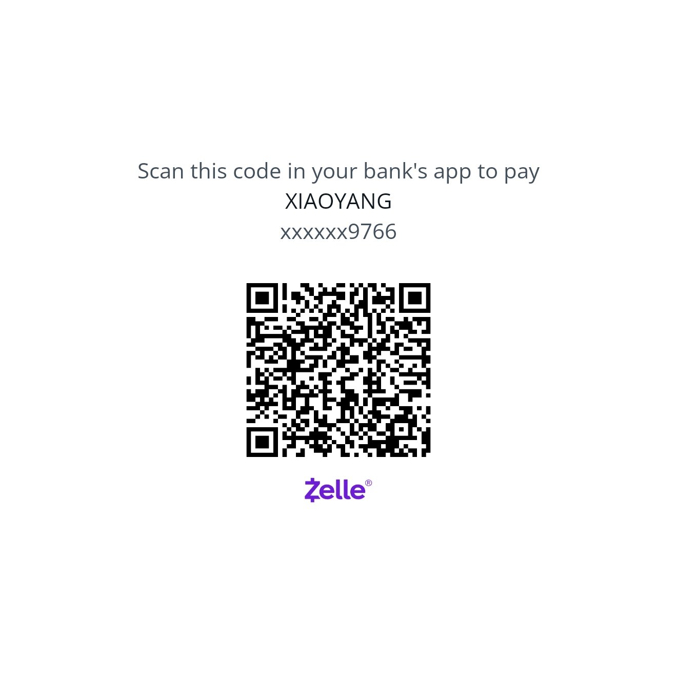 WeChat and Zelle QR Code